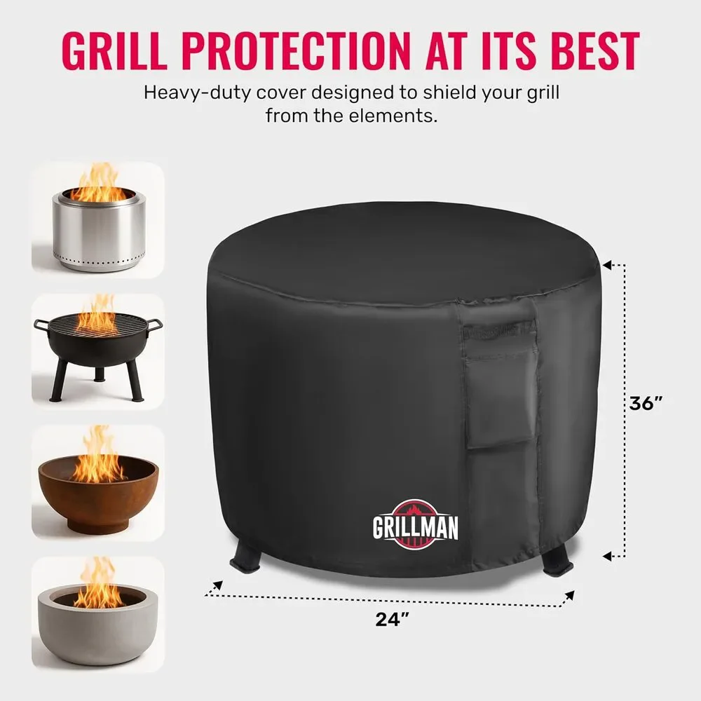 Heavy Duty Fire Pit Cover – Fits 36x24in Round Gas Fire Pit